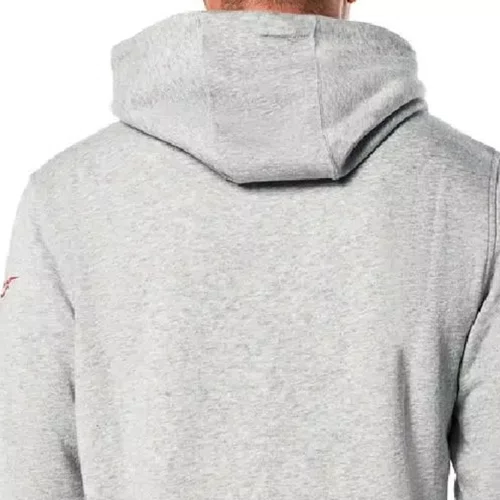Moletom Alpinestars Linear Wordmark V3 Hoodie Cinza Claro Vermelho