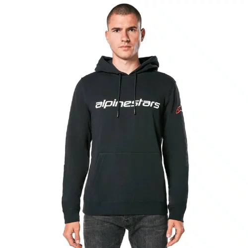 Moletom Alpinestars Linear Wordmark V3 Hoodie Preto Branco Vermelho