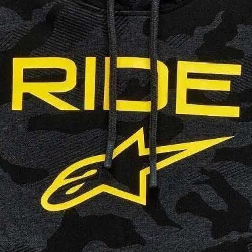 Moletom Alpinestars Ride 2.0  Area Hoodie Cinza Amarelo Urbano Bolsos Canguru
