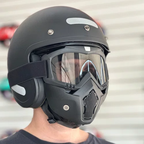 Óculos Máscara Capacete Aberto Amarelo e Rosa Original Premium