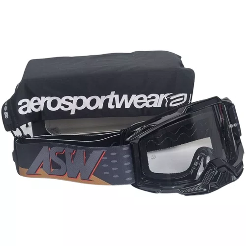 Oculos Motocross Asw A4 Karma Preto Dourado