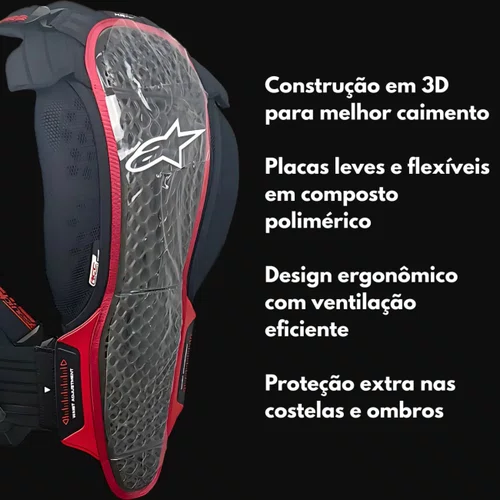 Protetor De Coluna Alpinestars Nucleon Kr 3 Preto Vermelho