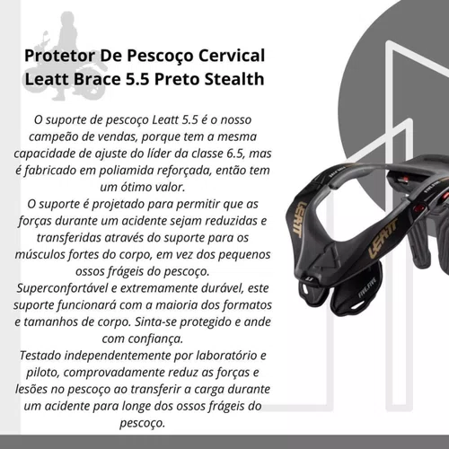 Protetor De Pescoço Cervical Leatt Brace 5.5 Preto Stealth