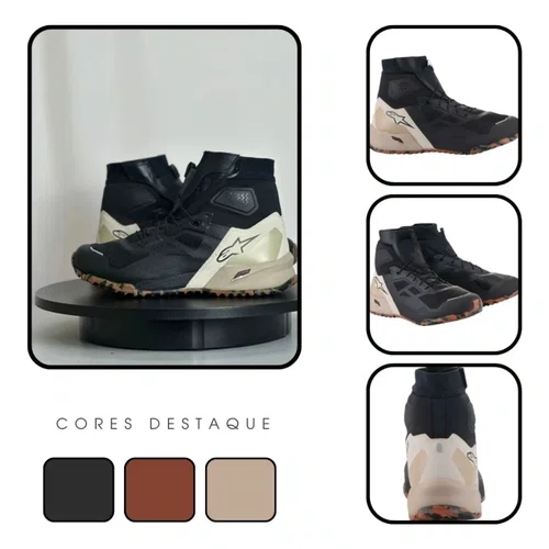 Tênis Alpinestars CR 1 Preto Marrom Bege