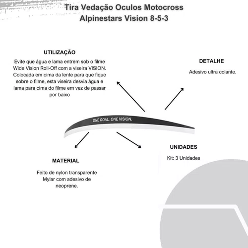 Tira Vedação Oculos Motocross Alpinestars Vision 8-5-3