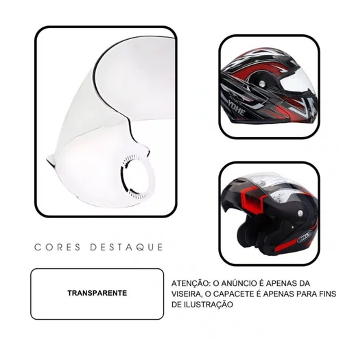 Viseira Capacete Helt 936 Hippo Yohe Pratik Cristal Polivisor