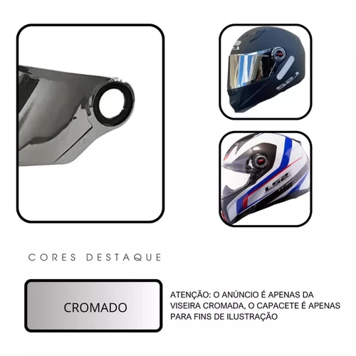 Viseira Capacete LS2 FF358 cromada Visor 1 Padrão Original