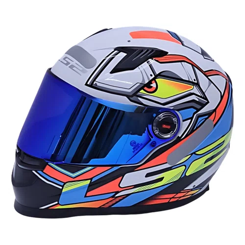 Viseira Capacete Ls2 Ff358 Revo Azul Iridium Polarizada