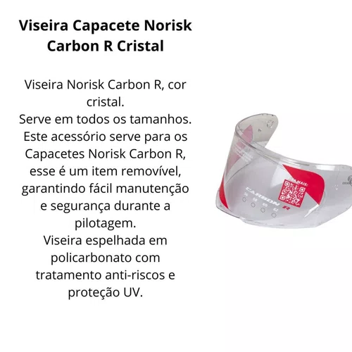 Viseira Capacete Norisk Carbon R Cristal Premium Antirrisco