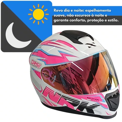 Viseira Capacete Norisk Ff391 Razor Revo Pink Dia E Noite