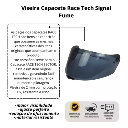 Viseira Capacete Race Tech Signal Fume
