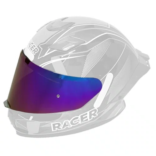 Viseira Capacete Racer1 Rc1 Revo Azul Dia E Noite Espelhada Premium