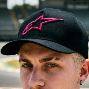 Bone Alpinestars Ageless Snapback Preto Vermelho