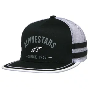 Boné Alpinestars Backline Trucker Preto Branco Cinza