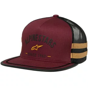 Boné Alpinestars Backline Trucker Vinho Preto Mostarda