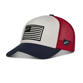 Bone Alpinestars Flag Snapback Branco Azul Marinho Vermelho