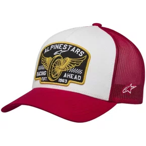 Bone Alpinestars Heritage Patch Trucker Branco Vermelho