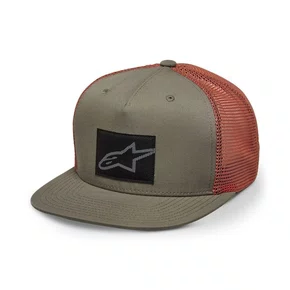 Boné Alpinestars Sussed Trucker Verde Militar Laranja