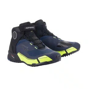 Bota Alpinestars Crx Drystar Preto Azul Escuro Amarelo Fluor