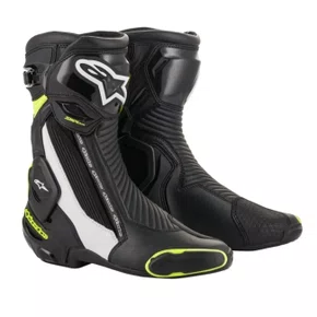 Bota Alpinestars Smx Plus V2 Preto Branco Amarelo Fluo
