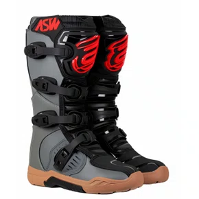 Bota Off Road ASW Image Enduro Preta Cinza Vermelha