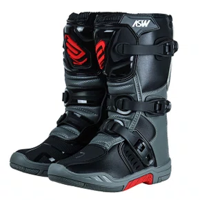Bota Asw Image Kids Preto Cinza Vermelho