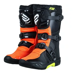Bota Asw Image Kids Preto Laranja Amarelo Fluo