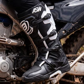 Bota Motocross Asw Elevate Branca Preta