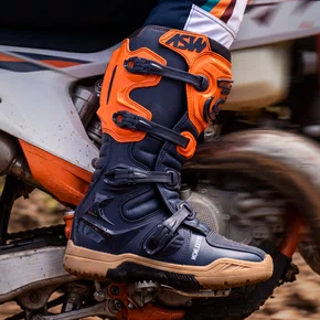 Bota Motocross Asw Elevate Enduro Marinho Laranja