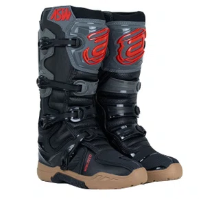 Bota Off Road Asw Elevate Enduro Preta Cinza Vermelha