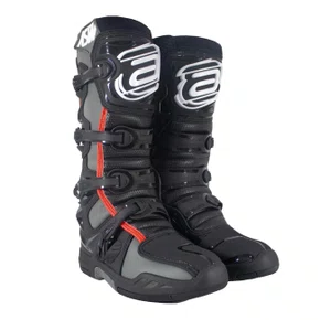 Bota Motocross Asw Elevate Preta Cinza Vermelho