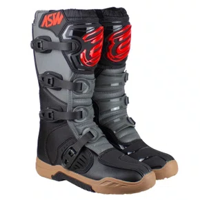 Bota Motocross ASW Image Enduro Cinza Preto Vermelho
