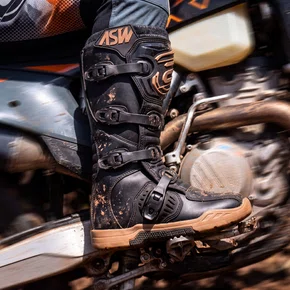 Bota Motocross ASW Image Enduro Preta Marrom