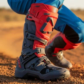Bota Motocross Leatt 4.5 Enduro Vermelha Cinza