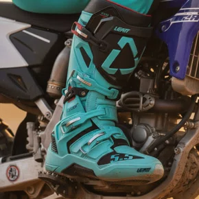 Bota Motocross Leatt 5.5 Flexlock Azul Turquesa