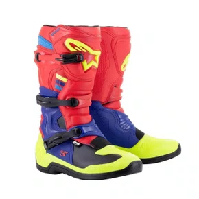 Bota Off Road Alpinestars Tech 3 Vermelha Azul Escura Amarela Fluor