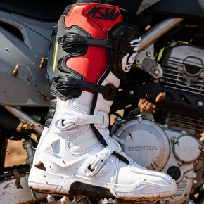 Bota Off Road Asw Elevate Branca Preta Vermelha