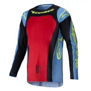Camisa Alpinestars Racer Ocuri 25 Azul Vermelho Amarelo Fluo