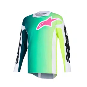 Camisa Alpinestars Racer Portl Verde Branco Preto