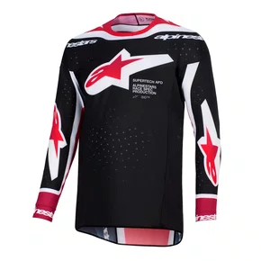 Camisa Alpinestars Supertech AFD Vista Preto Vermelho Branco