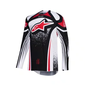 Camisa Alpinestars Techstar Nomur Preto Branco Vermelho