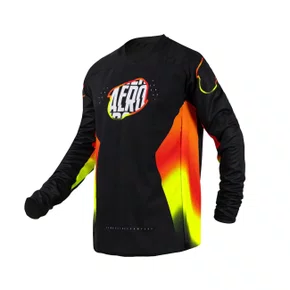 Camisa ASW Podium Ghost Preto Vermelho Amarelo Fluo