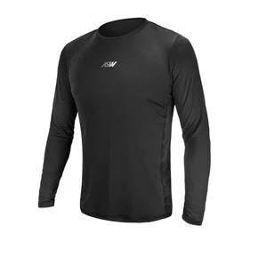 Camisa Segunda Pele Asw Manga Longa Preta Fator Proteção 50