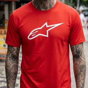 Camiseta Alpinestars Ageless 2.0 Vermelho Branco Urbana Casual