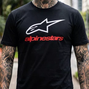 Camiseta Alpinestars Always 2.0 Preto Branco Vermelho Básica Confortável