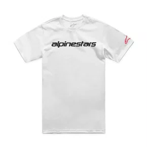 Camiseta Alpinestars Linear Wordmark 2.0 Branco Vermelho Preto