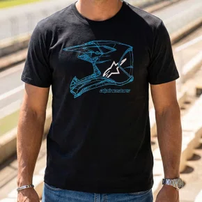 Camiseta Alpinestars Mx Helmet Preta Azul