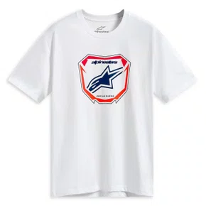 Camiseta Alpinestars Plate Branca manga curta básica discreta