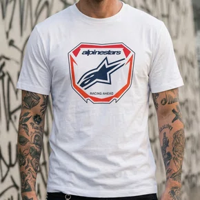 Camiseta Alpinestars Plate Branca manga curta básica discreta