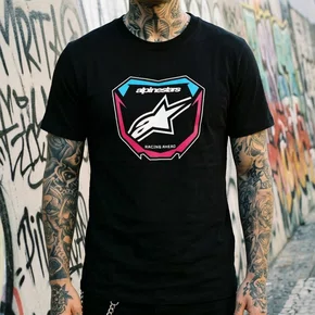 Camiseta Alpinestars Plate Preta manga curta básica casual